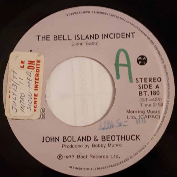 John Boland And Beothuck - The Bell Island Incident (7", Single) (Very Good Plus (VG+))
