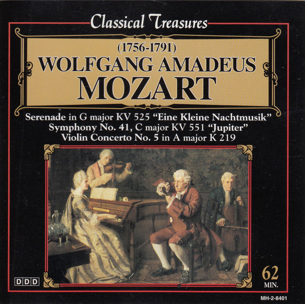 Wolfgang Amadeus Mozart - Camerata Labacensis, London Philharmonic Orchestra (2), Capella Istropolitana - Serenade In G Major KV 525 "Eine Kleine Nachtmusik" / Symphony No. 41, C Major KV 551 "Jupiter" / Violin Concerto No. 5 In A Major K 219 (CD, Comp) (Near Mint (NM or M-))