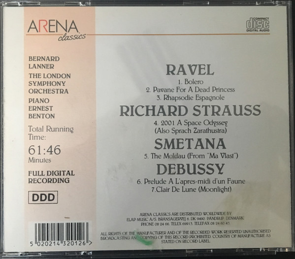 Maurice Ravel / Richard Strauss, Bernard Lanner, London Symphony Orchestra (2) - Bolero, 2001 A Space Odyssey And Others (CD, Comp) (Near Mint (NM or M-)) - Image 5