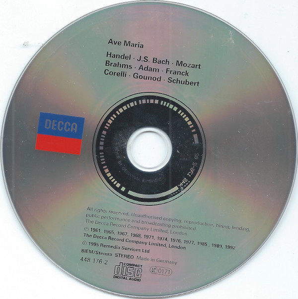Marilyn Horne, Kiri Te Kanawa, Luciano Pavarotti, Leontyne Price, Frederica von Stade, Joan Sutherland, Renata Tebaldi, Anthony Way - Ave Maria (A Sacred Christmas) (CD, Comp, RM) (Near Mint (NM or M-)) - Image 4
