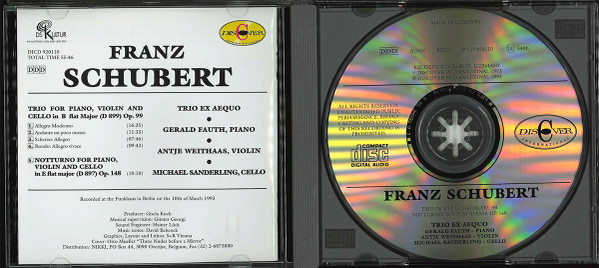 Trio Ex Aequo, Franz Schubert - Trio, Notturno (CD) (Near Mint (NM or M-)) - Image 3