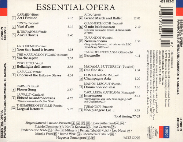 Various - Essential Opera (CD, Comp) (Near Mint (NM or M-)) - Image 2