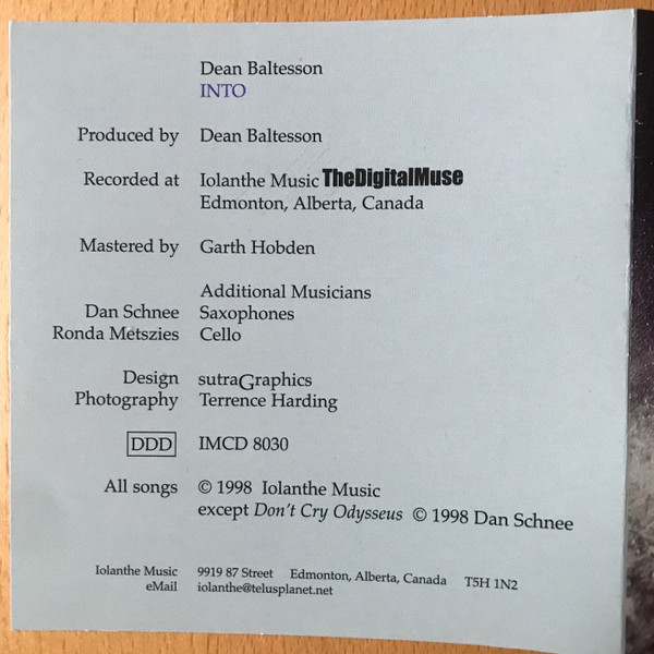 Dean Baltesson - Into (CD, Album) (Near Mint (NM or M-)) - Image 5