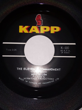 William "Hoss" Allen - Polly Ann / The Eleventh Commandment (7") (Near Mint (NM or M-)) - Image 2