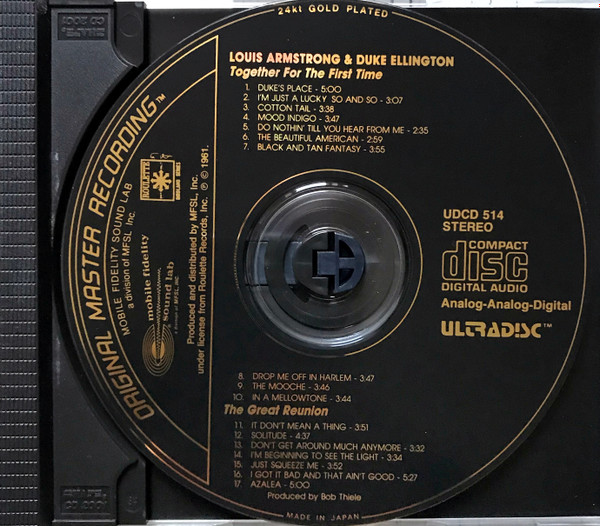 Louis Armstrong & Duke Ellington - Recording Together For The First Time / The Great Reunion (CD, Comp, RE, RM, 24k) (Near Mint (NM or M-)) - Image 3