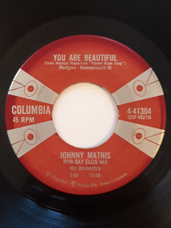 Johnny Mathis , With Ray Ellis And His Orchestra - Let's Love / You Are Beautiful (7") (Very Good Plus (VG+)) - Image 2