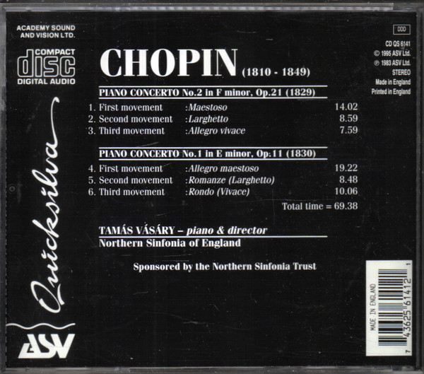 Frédéric Chopin / Tamás Vásáry + Northern Sinfonia - The Piano Concertos (CD) (Near Mint (NM or M-)) - Image 2
