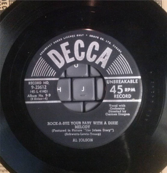 Al Jolson - In Songs He Made Famous (4x7", Album) (Very Good Plus (VG+)) - Image 2