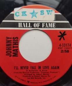 Alternative view of Johnny Mathis - I'll Never Fall In Love Again / Love Theme From "Romeo And Juliet" (A Time For Us) (7", RE) (Very Good Plus (VG+))