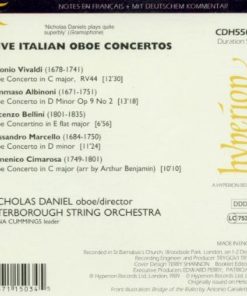 Alternative view of Tomaso Albinoni · Vincenzo Bellini · Domenico Cimarosa · Alessandro Marcello · Antonio Vivaldi – Nicholas Daniel, Peterborough String Orchestra - Five Italian Oboe Concertos (CD, Album, RE) (Near Mint (NM or M-))
