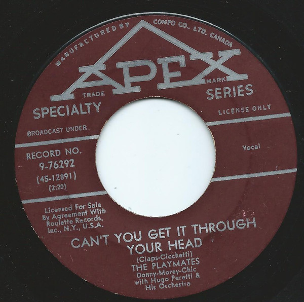 The Playmates With The Hugo Peretti Orchestra - Don't Go Home / Can't You Get It Through Your Head (7", Single) (Near Mint (NM or M-)) - Image 2