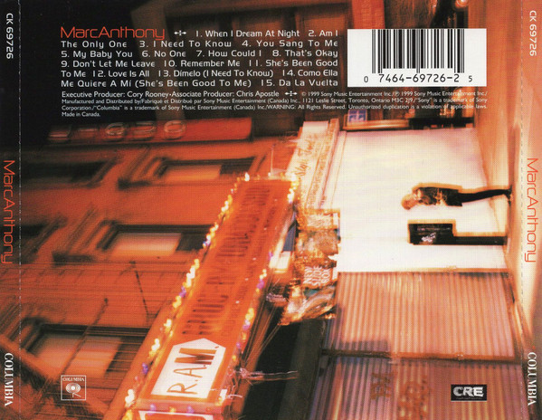 Marc Anthony - Marc Anthony (CD, Album) (Near Mint (NM or M-)) - Image 2