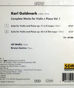 Alternative view of Karl Goldmark - Ulf Wallin, Bruno Canino - Complete Works For Violin & Piano 1 (CD) (Near Mint (NM or M-))