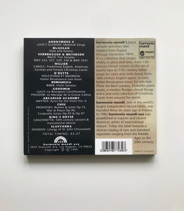 Various - August - December 1994 (CD, Album, Comp) (Near Mint (NM or M-)) - Image 3