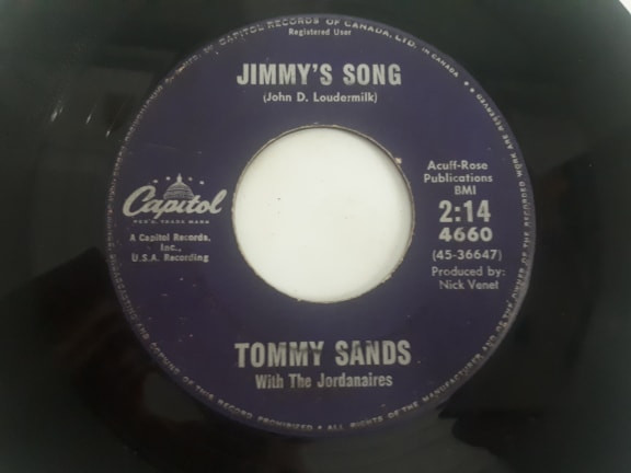 Tommy Sands - Jimmy's Song / Wrong Side Of Love (7", Single) (Near Mint (NM or M-)) - Image 2