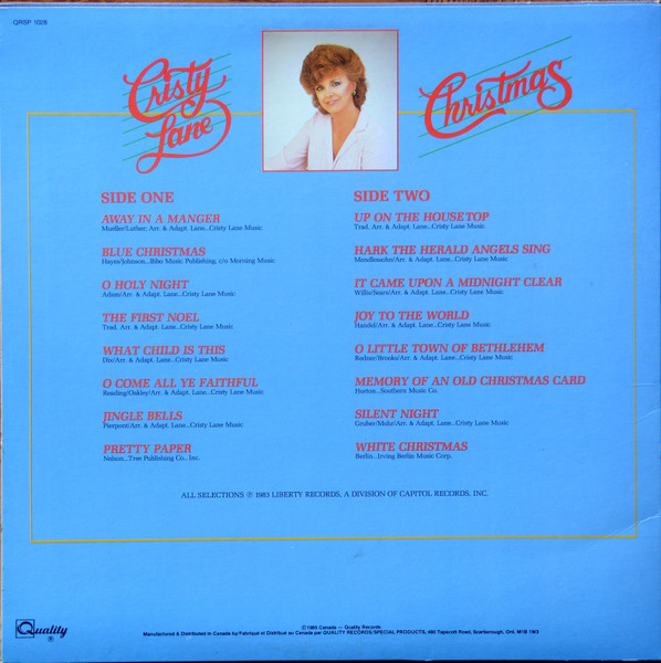 Cristy Lane - Christmas (LP, RE) (Mint (M)) - Image 2