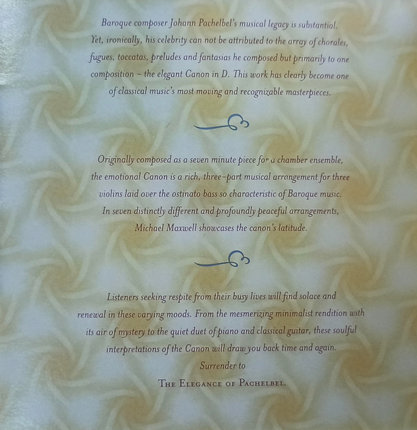Michael Maxwell - The Elegance Of Pachelbel (CD, Album) (Near Mint (NM or M-)) - Image 5