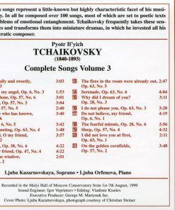 Alternative view of Pyotr Ilyich Tchaikovsky, Любовь Орфенова, Любовь Казарновская - Complete Songs - Volume 3 (CD, Album) (Near Mint (NM or M-))
