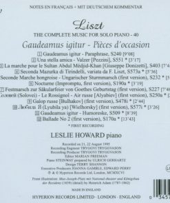 Alternative view of Franz Liszt - Leslie Howard - Gaudeamus igitur – Pièces D'Occasion (CD, Album) (Near Mint (NM or M-))