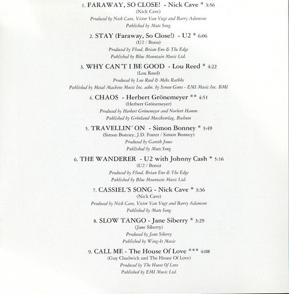 Various - Faraway, So Close! (Original Motion Picture Soundtrack) (CD, Album) (Mint (M)) - Image 2