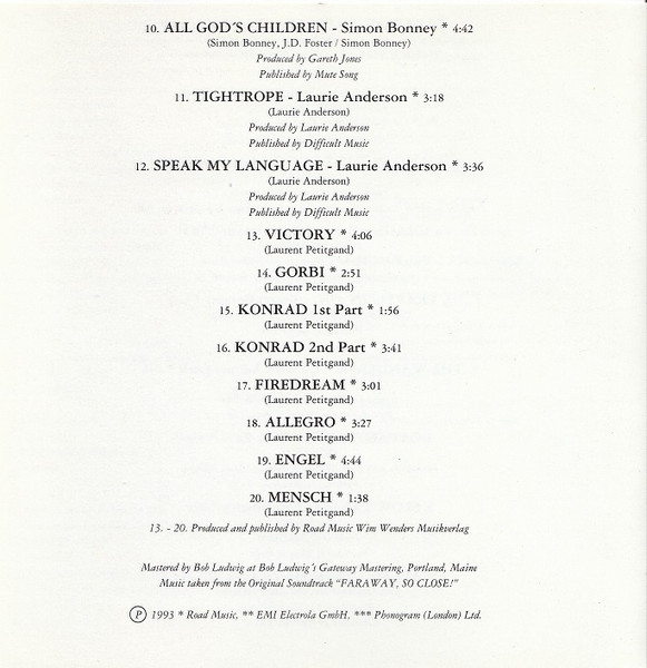 Various - Faraway, So Close! (Original Motion Picture Soundtrack) (CD, Album) (Mint (M)) - Image 3