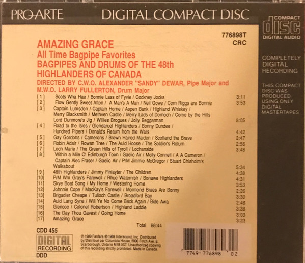 The 48th Highlanders Of Canada - Amazing Grace All Time Bagpipe Favorites (CD, Comp, Club, RE) (Near Mint (NM or M-)) - Image 2