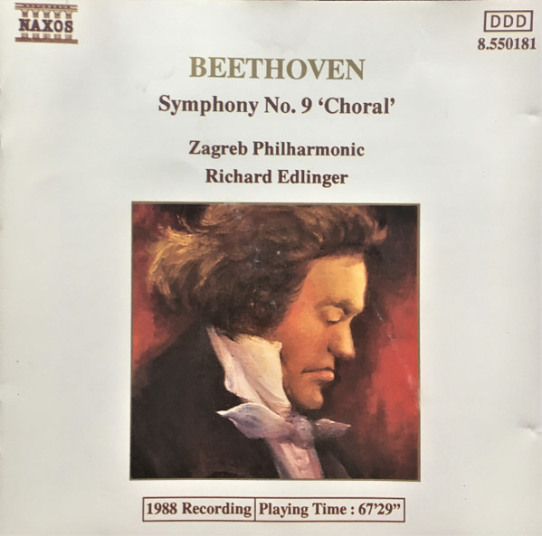 Ludwig van Beethoven, Zagrebačka Filharmonija, Richard Edlinger - Symphony No. 9 'Choral' (CD) (Near Mint (NM or M-))