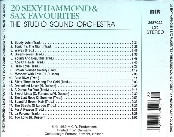 The Studio Sound Orchestra - 20 Sexy Hammond & Sax Favourites (CD, Album) (Near Mint (NM or M-)) - Image 2