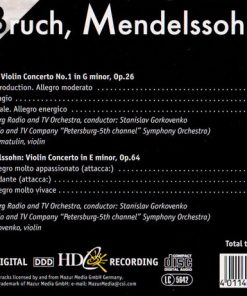 Alternative view of Max Bruch, Felix Mendelssohn-Bartholdy - Violin Concerto No. 1 In G Minor, Op. 26 / Violin Concerto In E Minor, Op. 64 (CD, Album) (Near Mint (NM or M-))