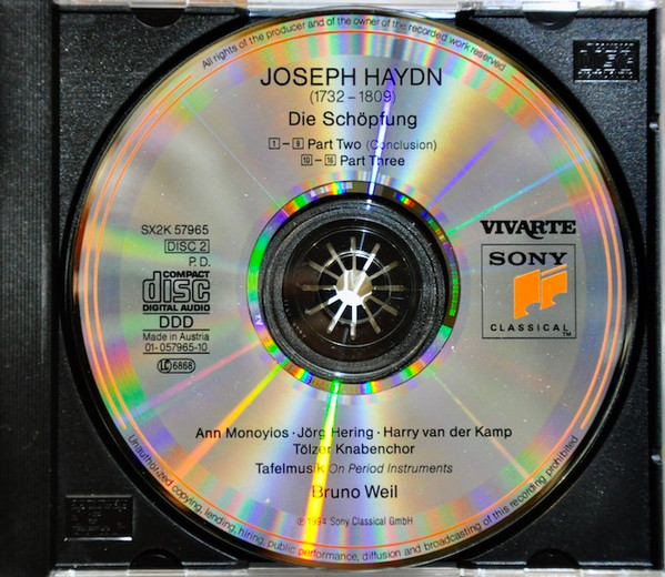 Joseph Haydn, Ann Monoyios, Jörg Hering, Harry van der Kamp, Tölzer Knabenchor, Tafelmusik Baroque Orchestra, Bruno Weil - The Creation = Die Schöpfung (2xCD, Album, 20 ) (Mint (M)) - Image 3