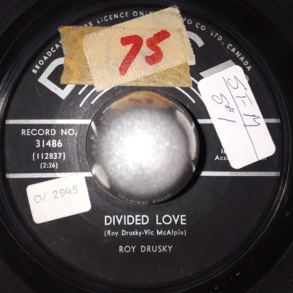 Roy Drusky - Divided Love (7", Single) (Very Good (VG)) - Image 2