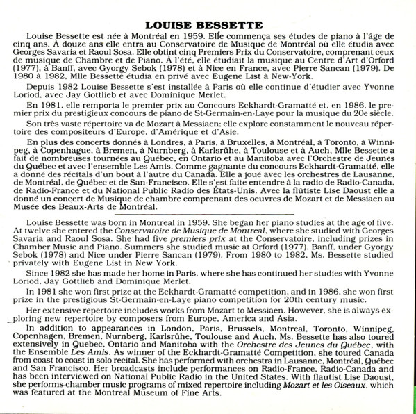 Louise Bessette - Québec -5 — U.S.A. -3 (CD, Album) (Near Mint (NM or M-)) - Image 4