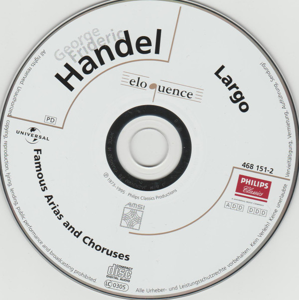 Georg Friedrich Händel - Largo - Famous Arias and Choruses (CD, Comp, RE) (Near Mint (NM or M-)) - Image 2