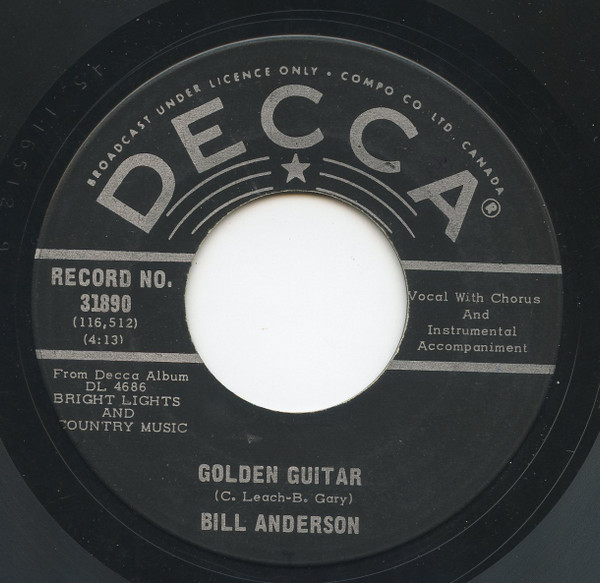 Bill Anderson (2) - I Love You Drops (7", Single) (Good Plus (G+)) - Image 2