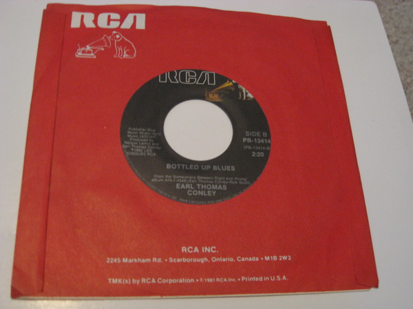Earl Thomas Conley - I Have Loved You Girl / Bottled Up Blues (7") (Near Mint (NM or M-)) - Image 2