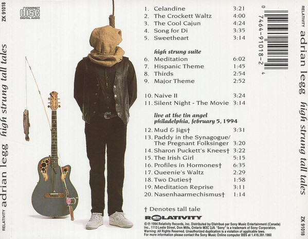 Adrian Legg - High Strung Tall Tales (CD, Album) (Near Mint (NM or M-)) - Image 2