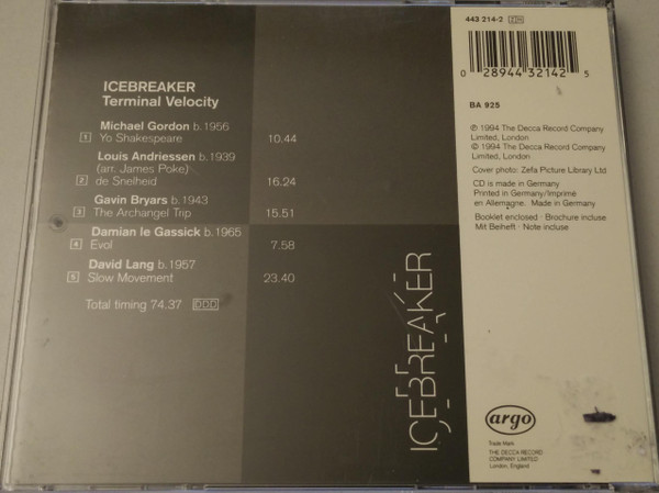 Icebreaker (5) - Terminal Velocity (CD, Album) (Near Mint (NM or M-)) - Image 2