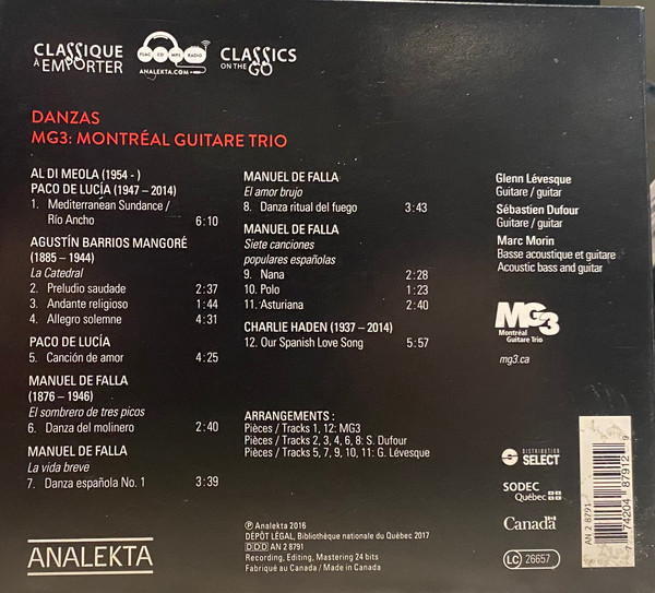 Montreal Guitar Trio - Danzas Guitare Espagnole / Spanish Guitar (CD, Album) (Mint (M)) - Image 2