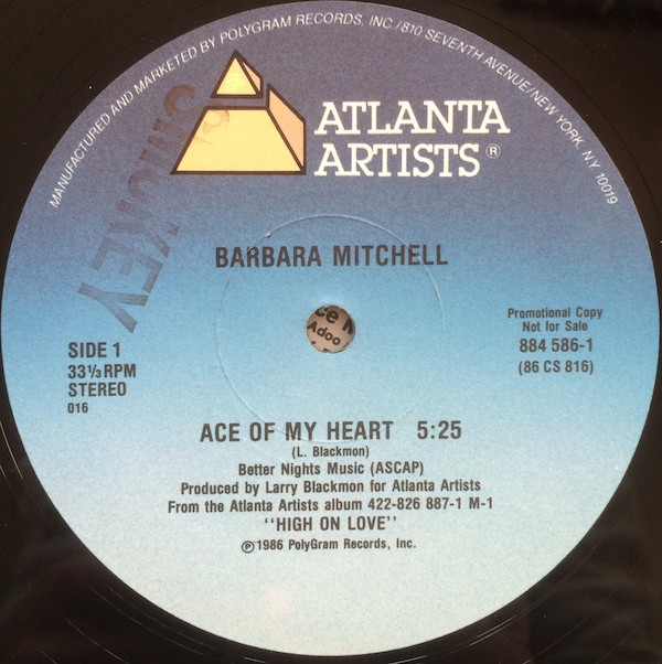 Barbara Mitchell - Ace Of My Heart (12", Promo) (Mint (M)) - Image 2