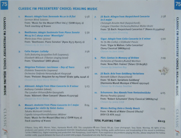 Various - Healing Music - Beautiful Music For Rest And Rejuvenation (CD, Comp, Promo) (Near Mint (NM or M-)) - Image 2