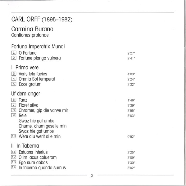 Carl Orff - Carmina Burana (CD, Album) (Near Mint (NM or M-)) - Image 4