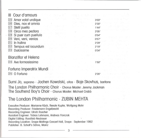 Carl Orff - Carmina Burana (CD, Album) (Near Mint (NM or M-)) - Image 5