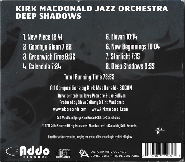 Kirk MacDonald Jazz Orchestra - Deep Shadows (CD, Album, Pap) (Mint (M)) - Image 2