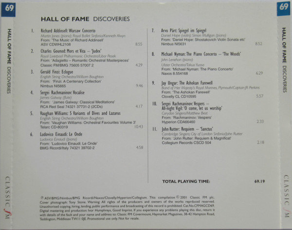 Various - Hall Of Fame Discoveries (CD, Comp, Promo) (Near Mint (NM or M-)) - Image 2