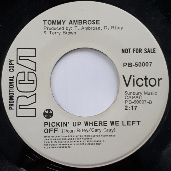 Tommy Ambrose - Our Summer Song (7", Promo) (Very Good (VG)) - Image 2