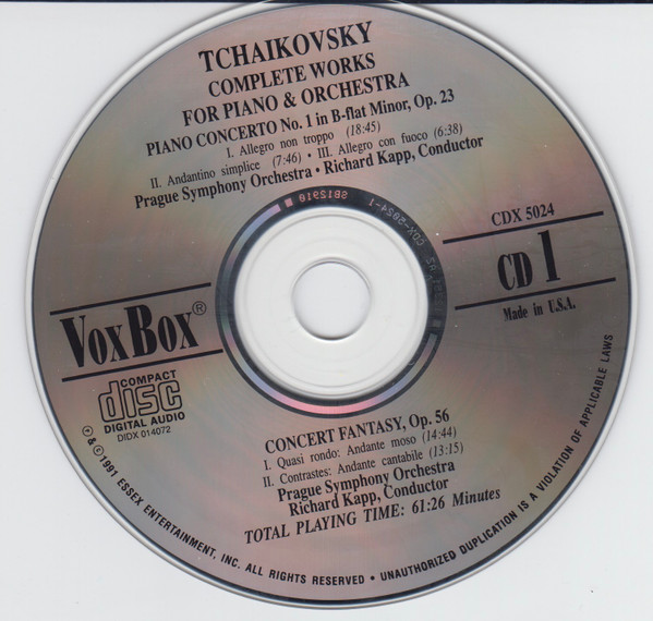 Pyotr Ilyich Tchaikovsky, Michael Ponti, The Prague Symphony Orchestra, Richard Kapp, Orchestra Of Radio Luxembourg, Louis De Froment - Tchaikovsky: Complete Works For Piano & Orchestra (2xCD, Comp) (Near Mint (NM or M-)) - Image 3
