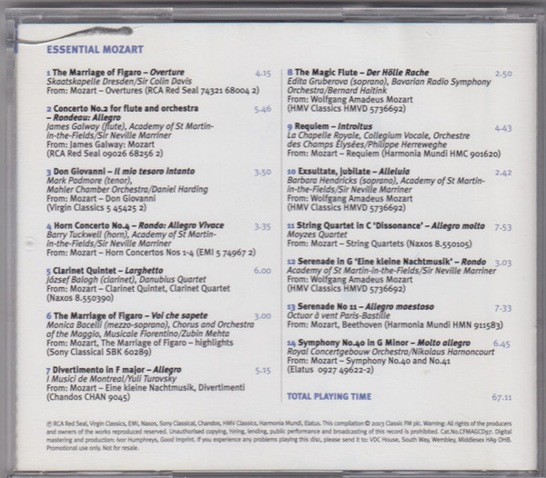 Various - Essential Mozart (CD, Comp, Promo) (Near Mint (NM or M-)) - Image 3