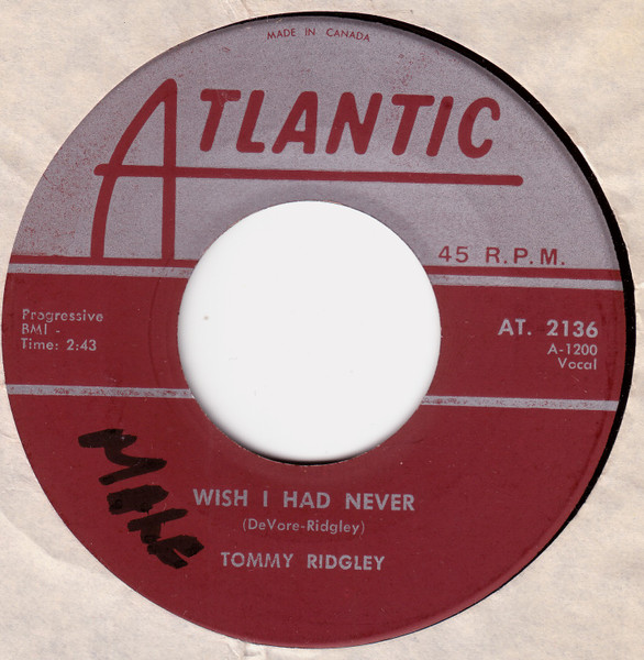 Tommy Ridgley - Jam Up Twist / Wish I had Never (7", Single, Bur) (Very Good Plus (VG+)) - Image 2