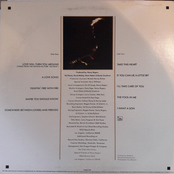 Kenny Rogers - Love Will Turn You Around (LP, Album, Club, Pit) (Mint (M)) - Image 2