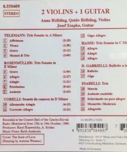 Alternative view of Georg Philipp Telemann, Johann Rosenmüller, Arcangelo Corelli, Johann Adolf Hasse, Domenico Gabrielli, Anton Diabelli - Anna Hölblingová, Quido Hölbling, Jozef Zsapka, Ján Slávik - 2 Violins + 1 Guitar (CD, Album) (Near Mint (NM or M-))